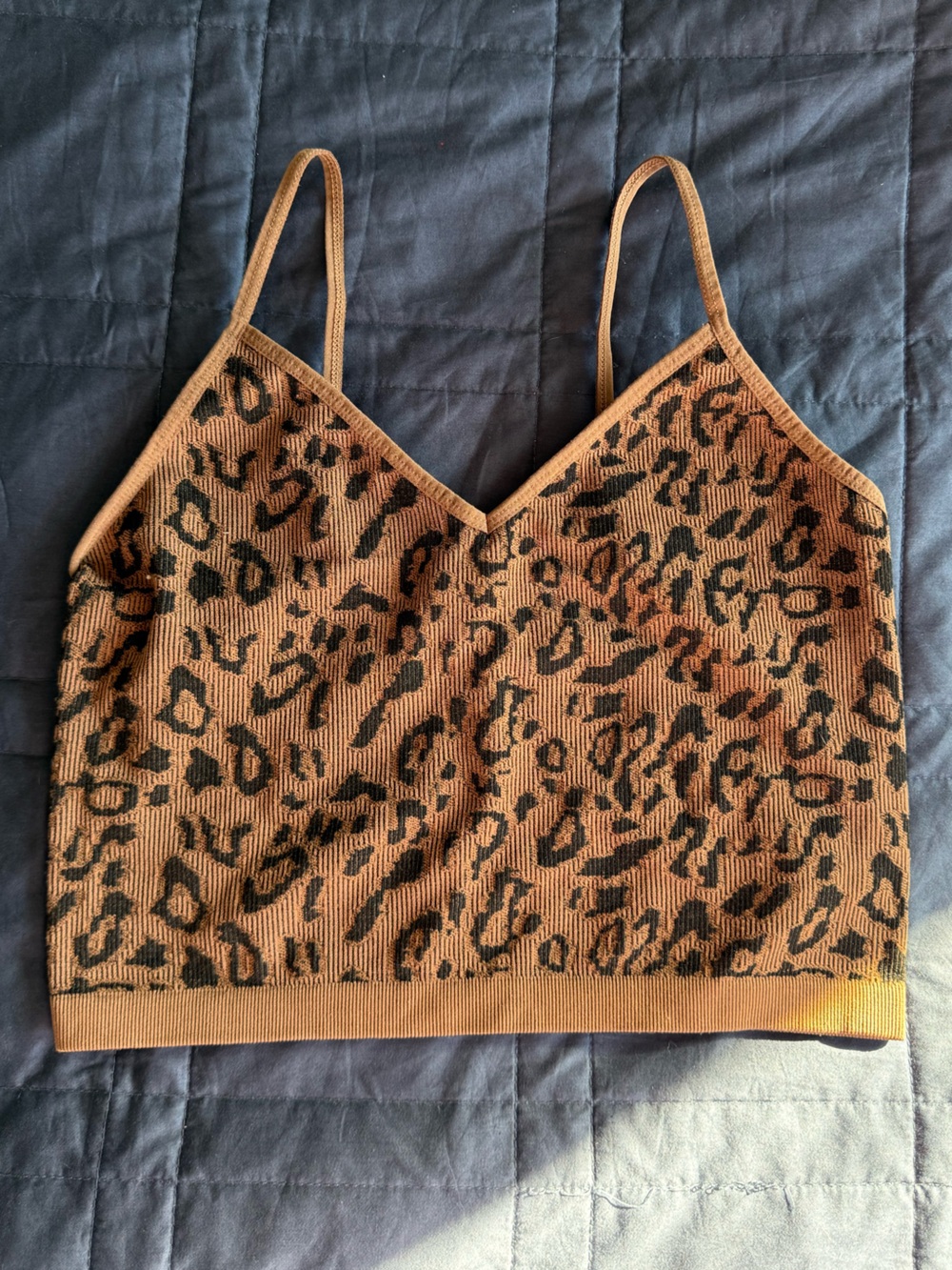 Bozzolo Leopard Print Crop Top Tank with Adjustable Straps